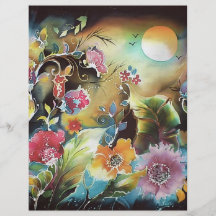 Nighttime Floral Garden Art Full Color Flyer