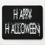 Nighttime Happy Halloween Text mousepads