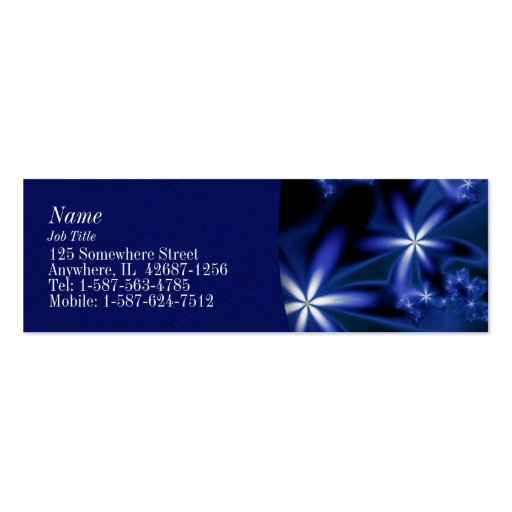 Nighttime Passions Skinny Business Card (front side)