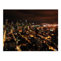 Nightview of Seattle Postcard postcards