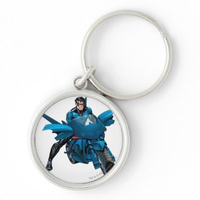 Nightwing on bike keychains