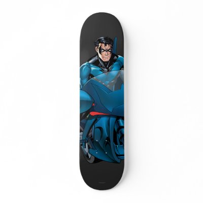 Nightwing on bike skateboards