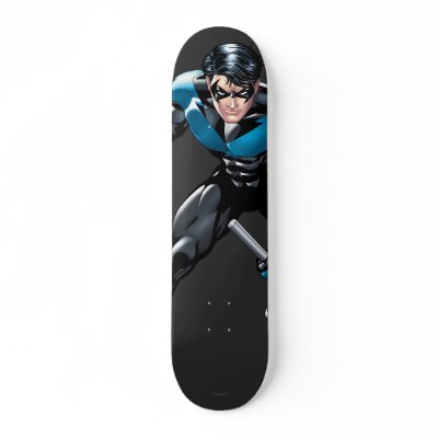 Nightwing with Weapons skateboards