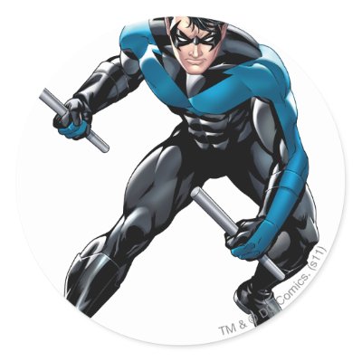 Nightwing with Weapons stickers