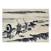 Nihon embankment by Kitagawa, Tsukimaro Ukiyoe Cards