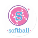 Nika Softball Round Sticker