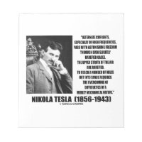 Nikola Tesla Alternate Currents Mechanical Nature Memo Note Pads