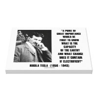 Nikola Tesla Capacity Of Earth Charge Electrified Canvas Print