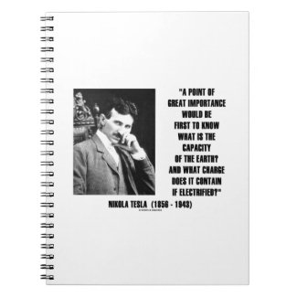 Nikola Tesla Capacity Of Earth Charge Electrified Spiral Notebook