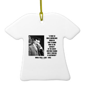 Nikola Tesla Capacity Of Earth Charge Electrified Double-Sided T-Shirt Ceramic Christmas Ornament