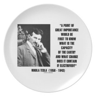 Nikola Tesla Capacity Of Earth Charge Electrified Party Plates