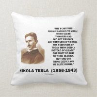 Nikola Tesla Clear Thinkers Sane To Think Clearly Pillow