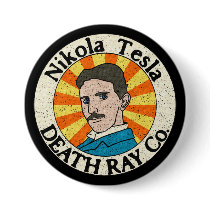 Nikola Tesla Death Ray Co. Buttons by Sporkbender Nikola Tesla Death Ray Co. Buttons