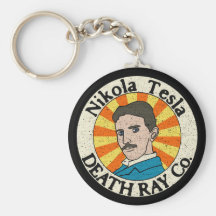 Nikola Tesla Death Ray Co. Keychains