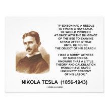 Nikola Tesla Edison Needle Haystack Theory Quote Personalized Invitation