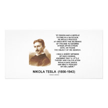 Nikola Tesla Edison Needle Haystack Theory Quote Photo Card Template
