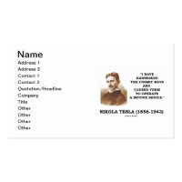 Nikola Tesla I Have Harnessed The Cosmic Rays Double-Sided Standard Business Cards (Pack Of 100)
