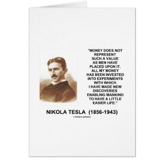 Nikola Tesla Money Value Discoveries Easier Life Cards