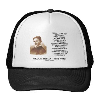 Nikola Tesla Money Value Discoveries Easier Life Hats