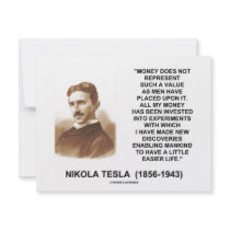Nikola Tesla Money Value Discoveries Easier Life invitations