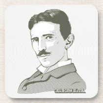Nikola Tesla Portrait cork coasters