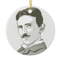 Nikola Tesla Portrait ornaments