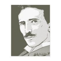 Nikola Tesla Portrait postcards