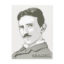 Nikola Tesla Portrait postcards