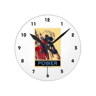 Nikola Tesla Power (Obama-Like Poster) Round Clocks