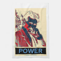 Nikola Tesla Power (Obama-Like Poster) Kitchen Towels