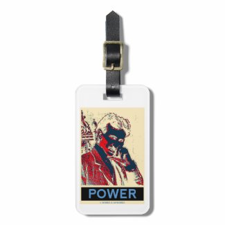 Nikola Tesla Power (Obama-Like Poster) Tags For Bags