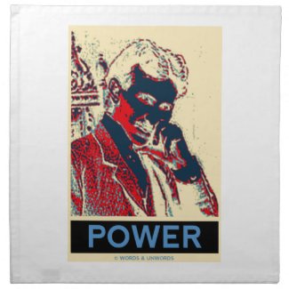 Nikola Tesla Power (Obama-Like Poster) Printed Napkin