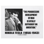 Nikola Tesla Progressive Development Of Man Quote Full Color Flyer
