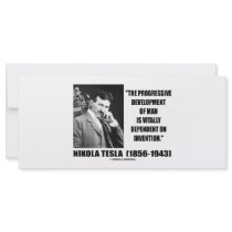 Nikola Tesla Progressive Development Of Man Quote rack cards