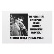 Nikola Tesla Progressive Development Of Man Quote stationery