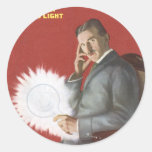 Nikola Tesla Round Stickers