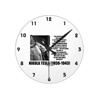 Nikola Tesla Scientific Man Does Not Aim Immediate Round Wallclocks