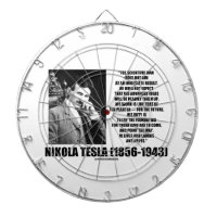 Nikola Tesla Scientific Man Does Not Aim Immediate Dart Board