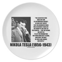 Nikola Tesla Scientific Man Does Not Aim Immediate Party Plate