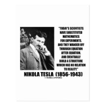 Nikola Tesla Scientists Equation No Relation Quote Postcard