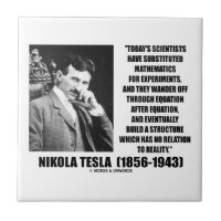Nikola Tesla Scientists Equation No Relation Quote Small Square Tile