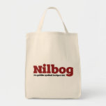Nilbog it's goblin spelled backwards tote bags