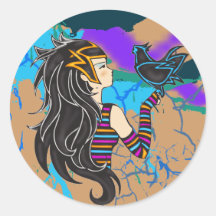 Nile Princess Round Stickers