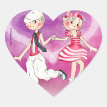 Nils & Freja Dancing Heart Stickers