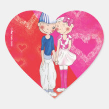 Nils & Freja Holding Hands Sticker