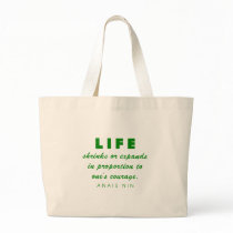 Nin on Courage bags by words_plus_paper Nin on Courage bags