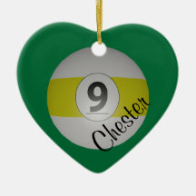 Nine Ball Player Christmas Ornaments