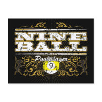 Nine Ball Vintage Design Postcard