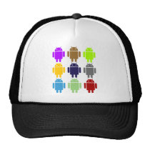 Nine Bug Droids (Android Multiple Colors Humor) Mesh Hats