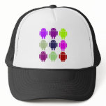 Nine Bug Droids (Android Multiple Purple Colors) Mesh Hat